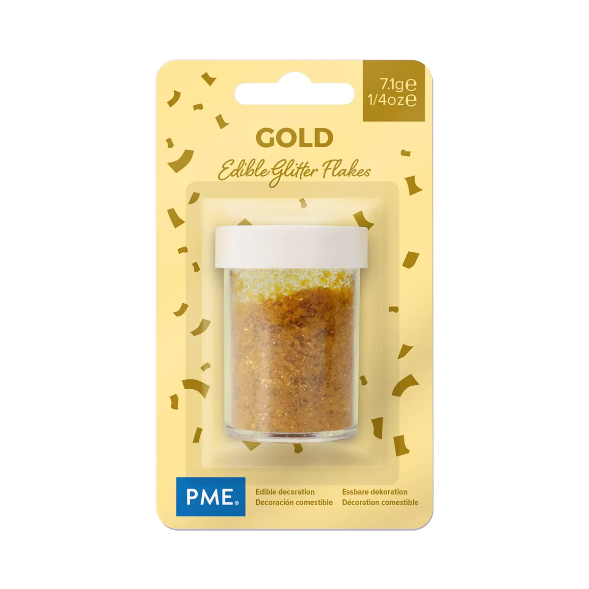 Billede af PME Guld Glitter Flakes 7g Uden E171