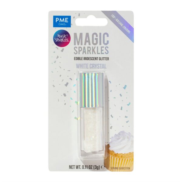 PME - Magic Sparkles White Crystal, Spiselig Glitrende Glimmer 3g,