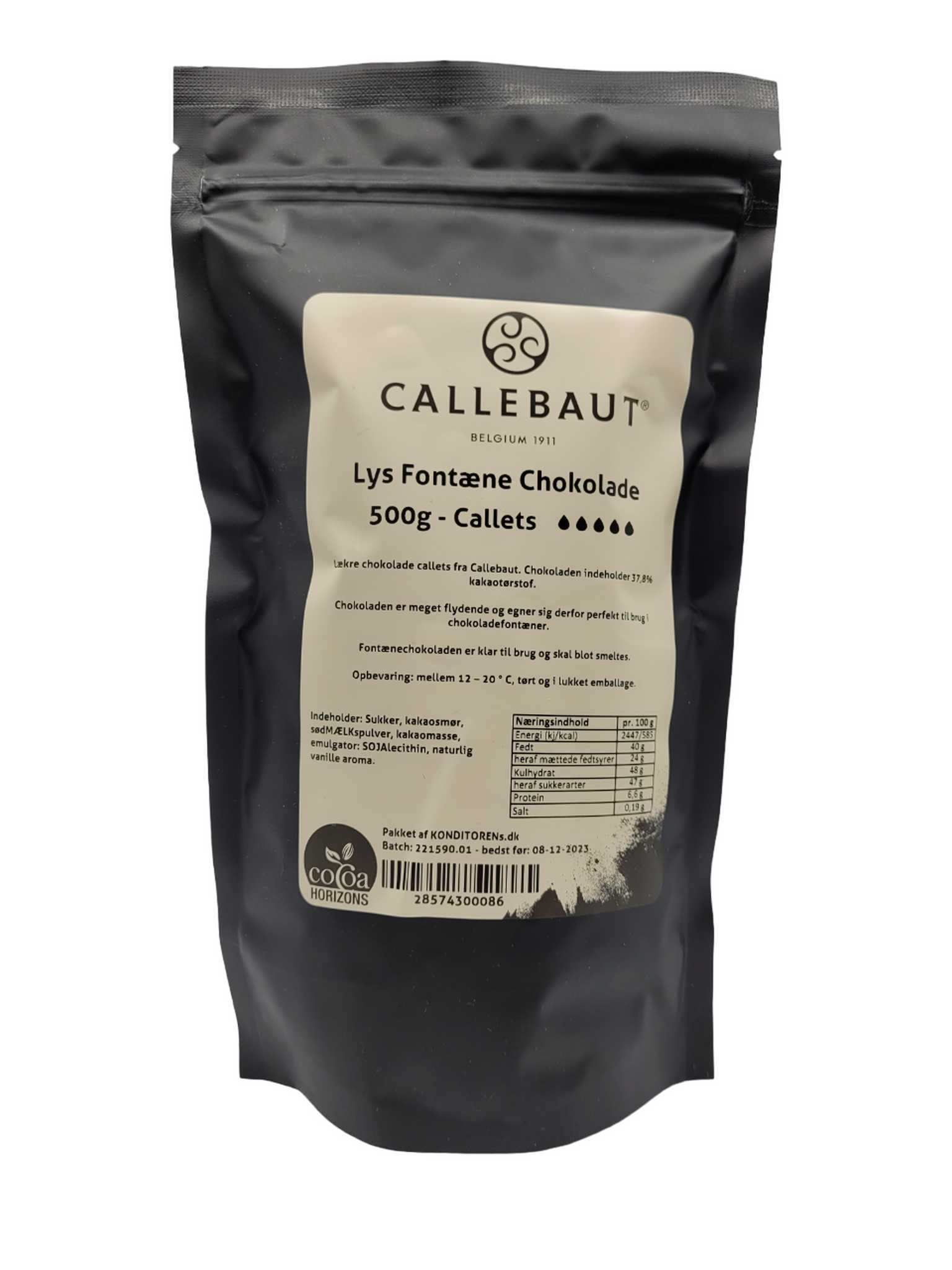 Se Callebaut - Fontæne Chokolade Mælk, 500g hos BageTid.dk