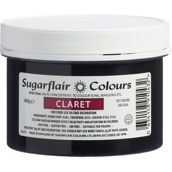Sugarflair Pastafarve, Claret - 400g