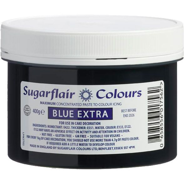 Sugarflair Pastafarve, Blue Extra - 400g