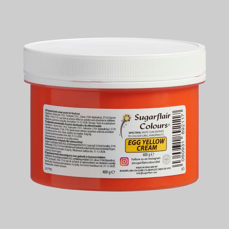 Sugarflair Pastafarve, Egg Yellow/Cream - 400g