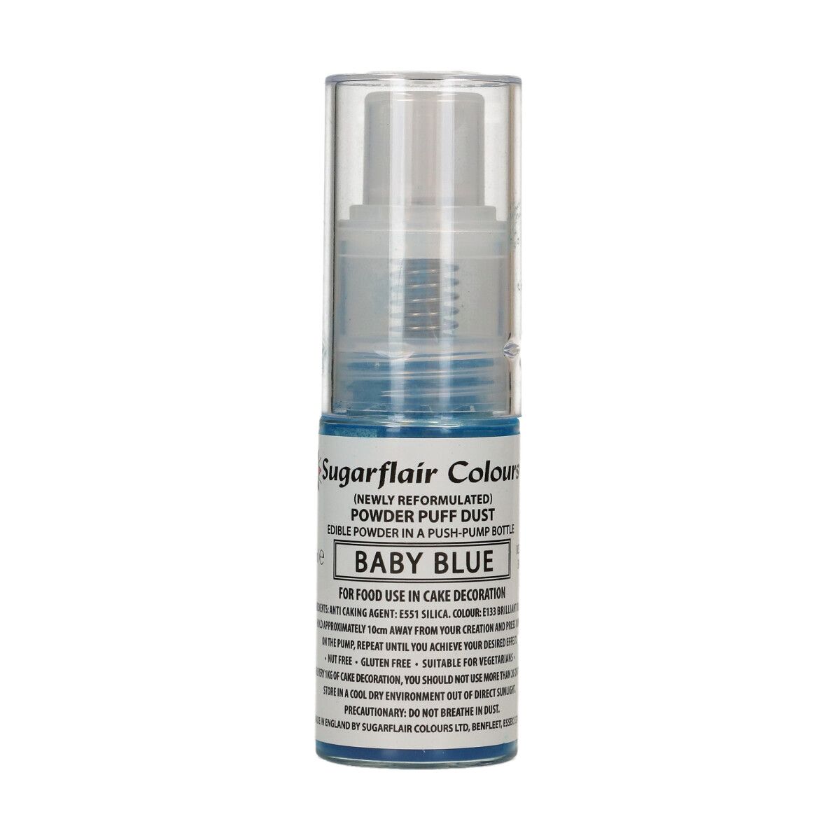Se Sugarflair - Baby Blue Pump Spray, Powder Dust hos BageTid.dk