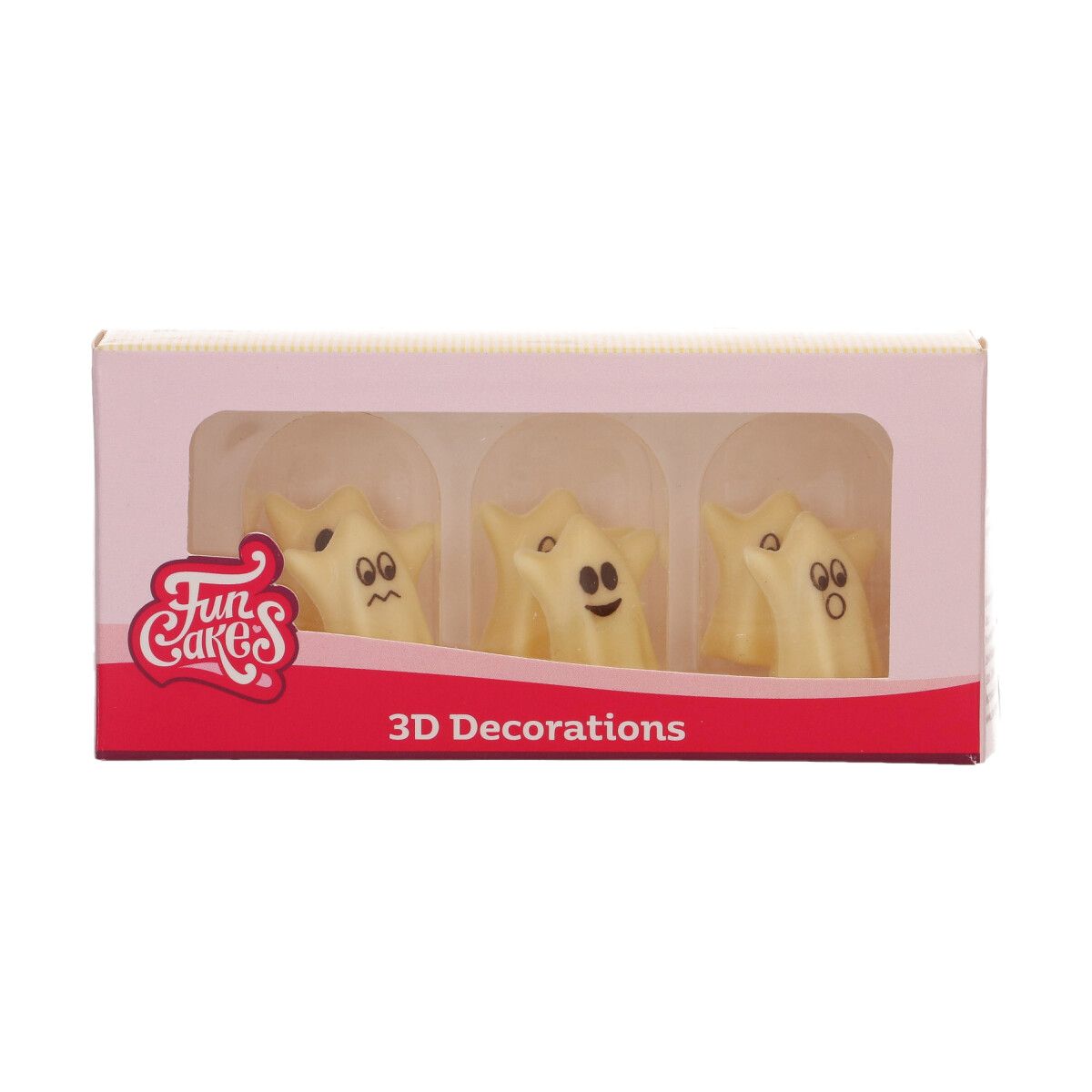 Se FunCakes Chokoladedekorationer 3D Spøgelser - 6 stk. hos BageTid.dk