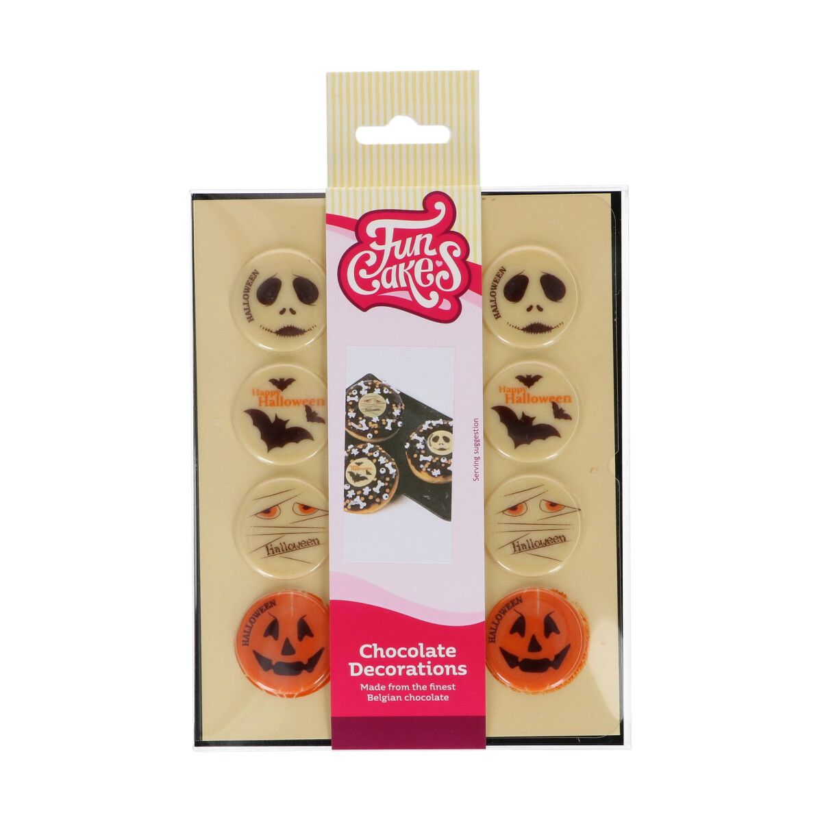 Billede af FunCakes Chokoladedekorationer Halloween - Ø 3,8cm, 12 stk.