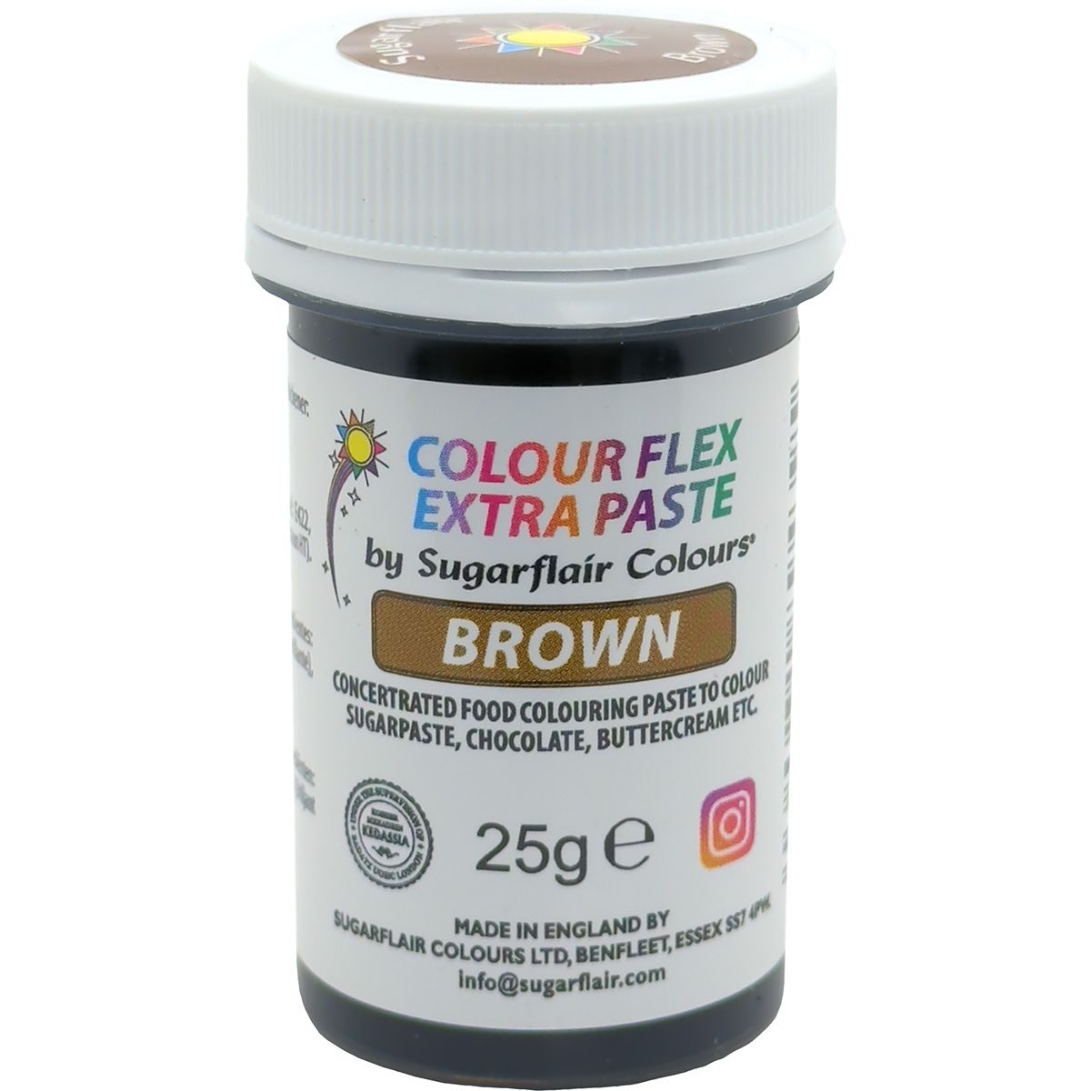 Sugarflair - Colourflex Pastafarve Brun, 25g