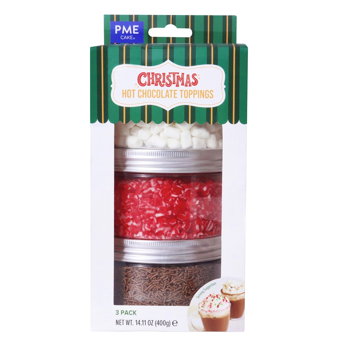 PME - Christmas Hot Chocolate Toppings, Sæt af 3 stk. 400g