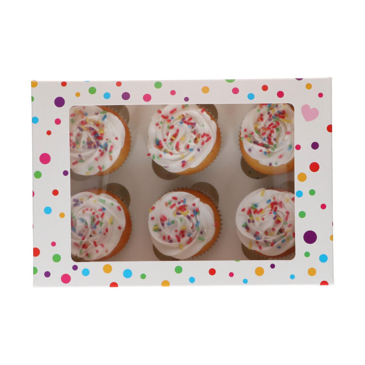 FunCakes - Kageboks i Confetti til 6/12 Cupcakes, 3 stk.