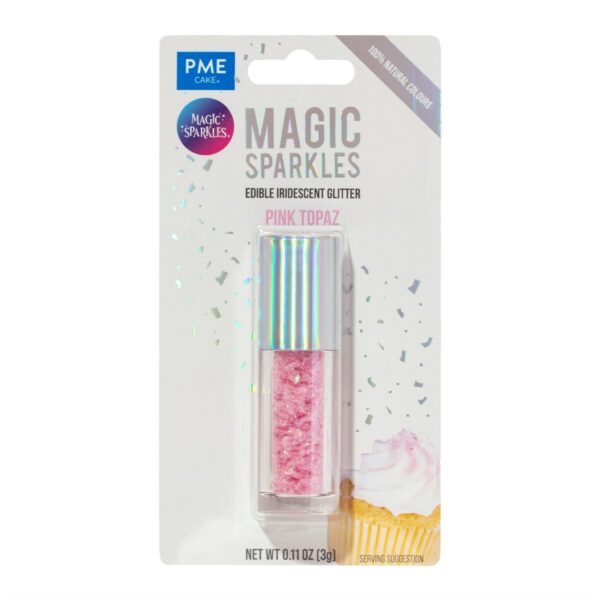 PME - Magic Sparkles Pink Topaz, Spiselig Glitrende Glimmer 3g,