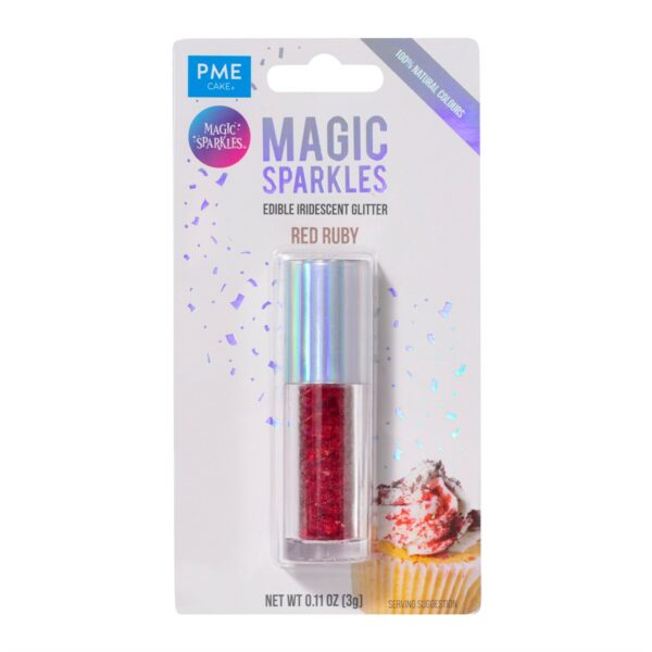 PME - Magic Sparkles Red Ruby, Spiselig Glitrende Glimmer 3g,