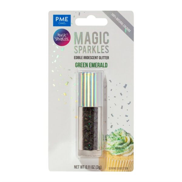 PME - Magic Sparkles Green Emerald, Spiselig Glitrende Glimmer 3g,