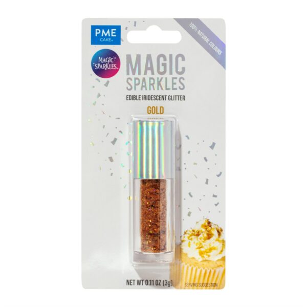 PME - Magic Sparkles Gold, Spiselig Glitrende Glimmer 3g,