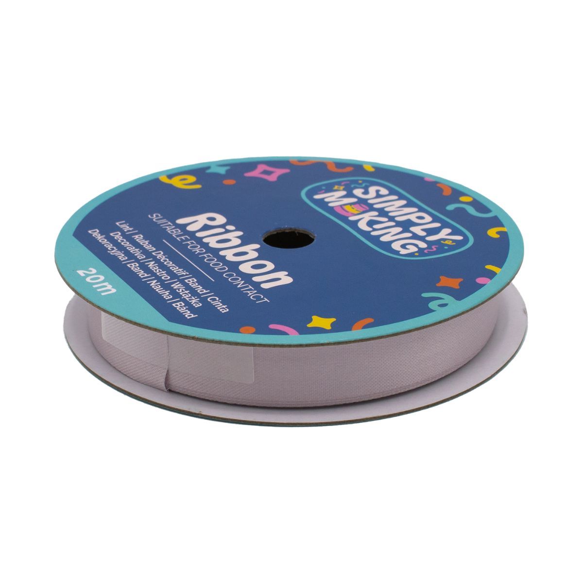 Simply Making - Cake Ribbon, Silver 12 mm x 20 m