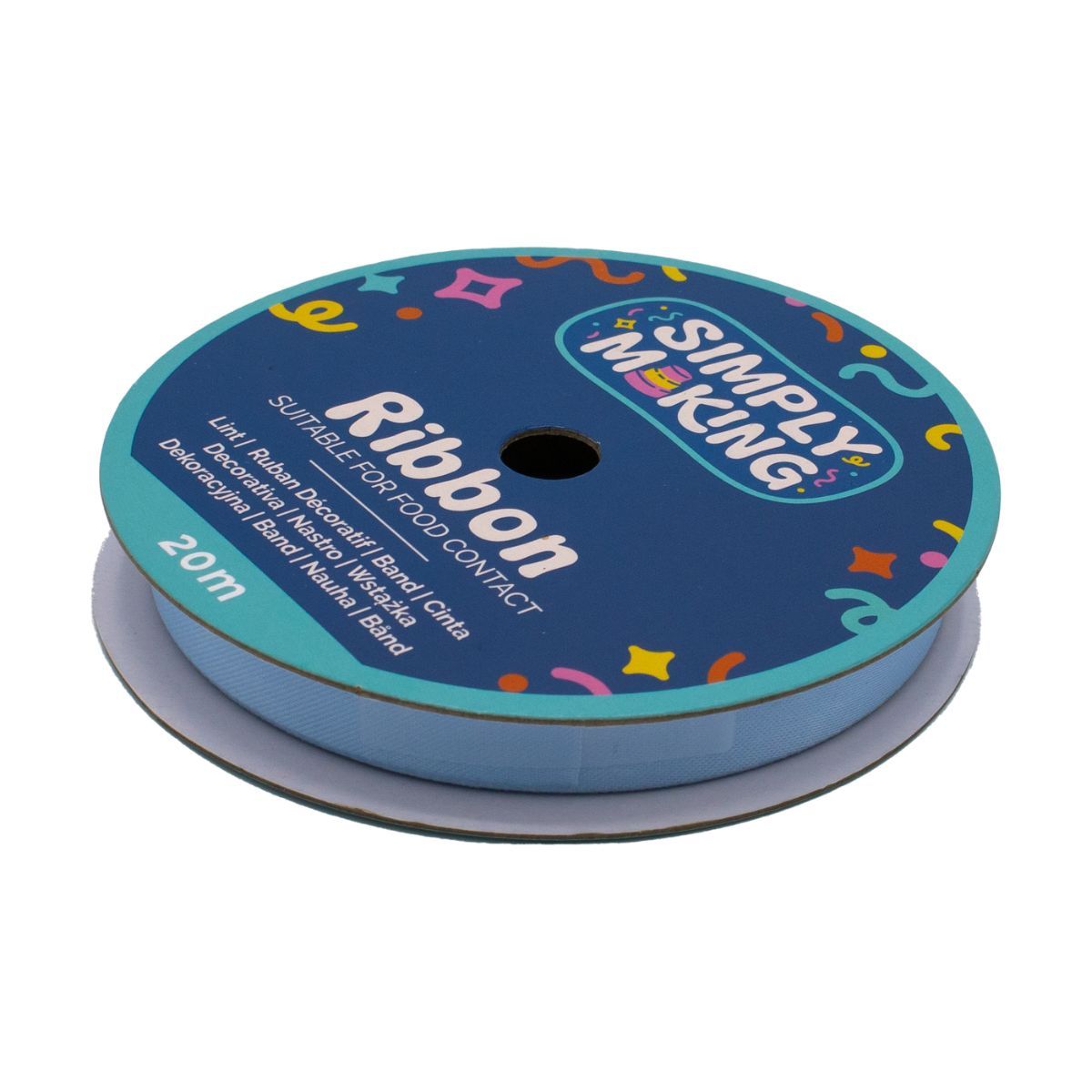 Simply Making - Cake Ribbon, Baby Blue 12 mm x 20 m