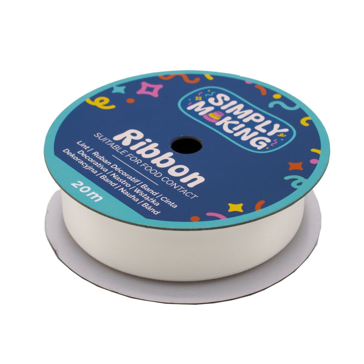 Simply Making - Cake Ribbon, Bridal White 24 mm x 20 m