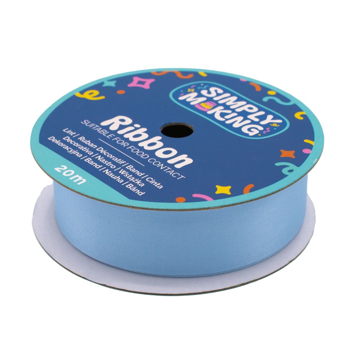 Simply Making - Cake Ribbon, Baby Blue 24 mm x 20 m