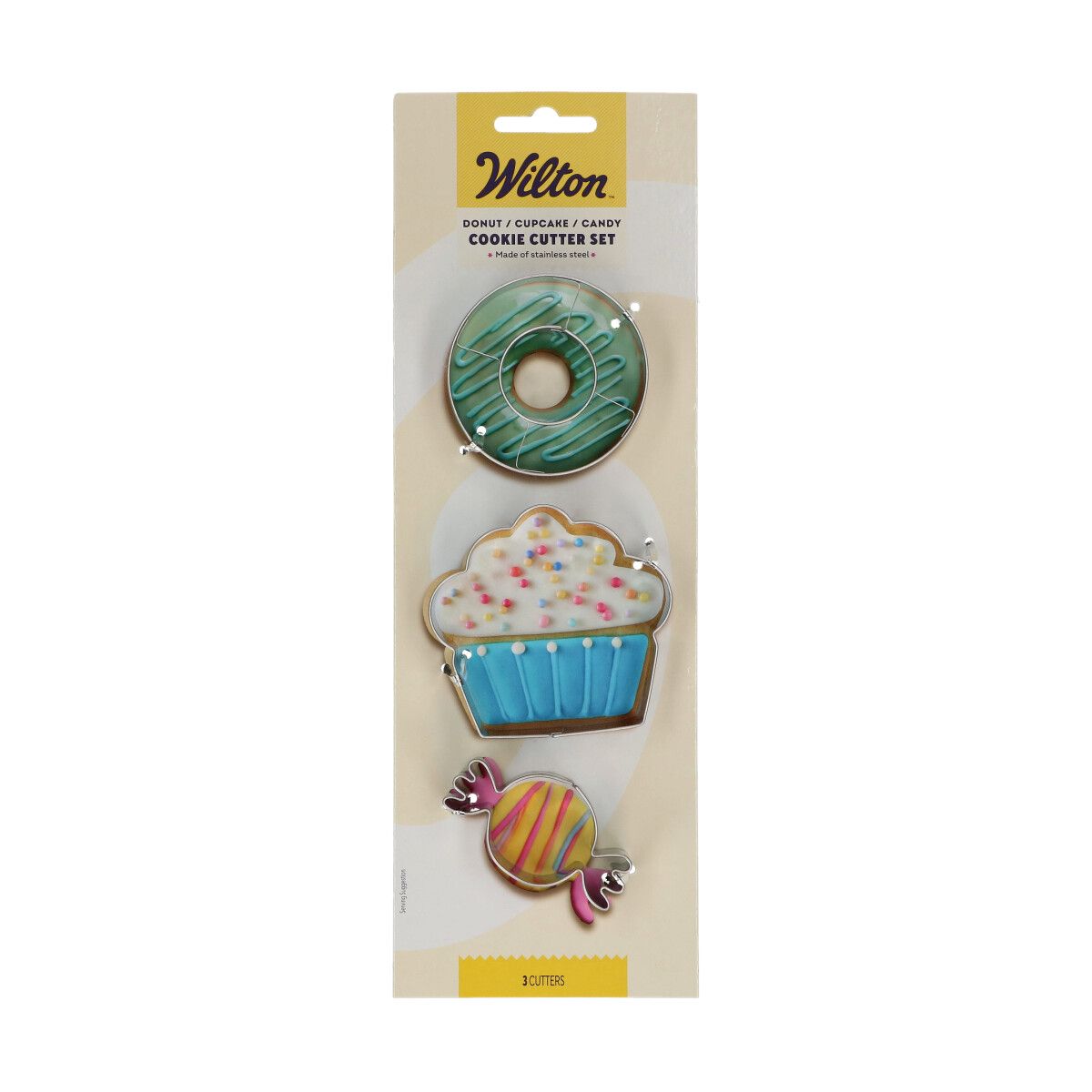 Wilton - Udstikkersæt, Donut, Cupcake og Slik 3 dele