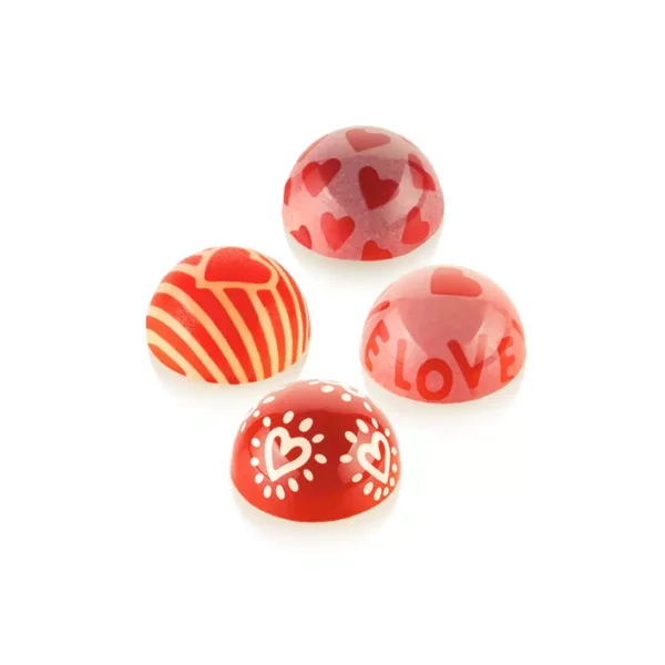 Silikomart - Choco Stamp 4 stk, Hjertemotiver Sæt C