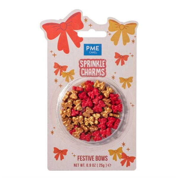 PME - Christmas Sprinkle Charms, Festive Bows 25 g