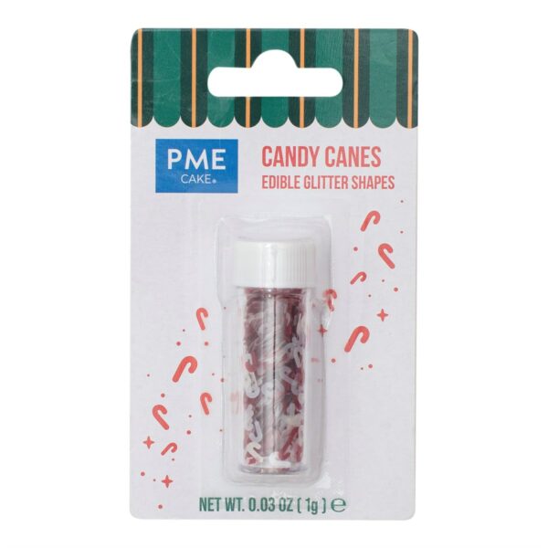 PME - Edible Glitter Shapes, Candy Canes 1 g