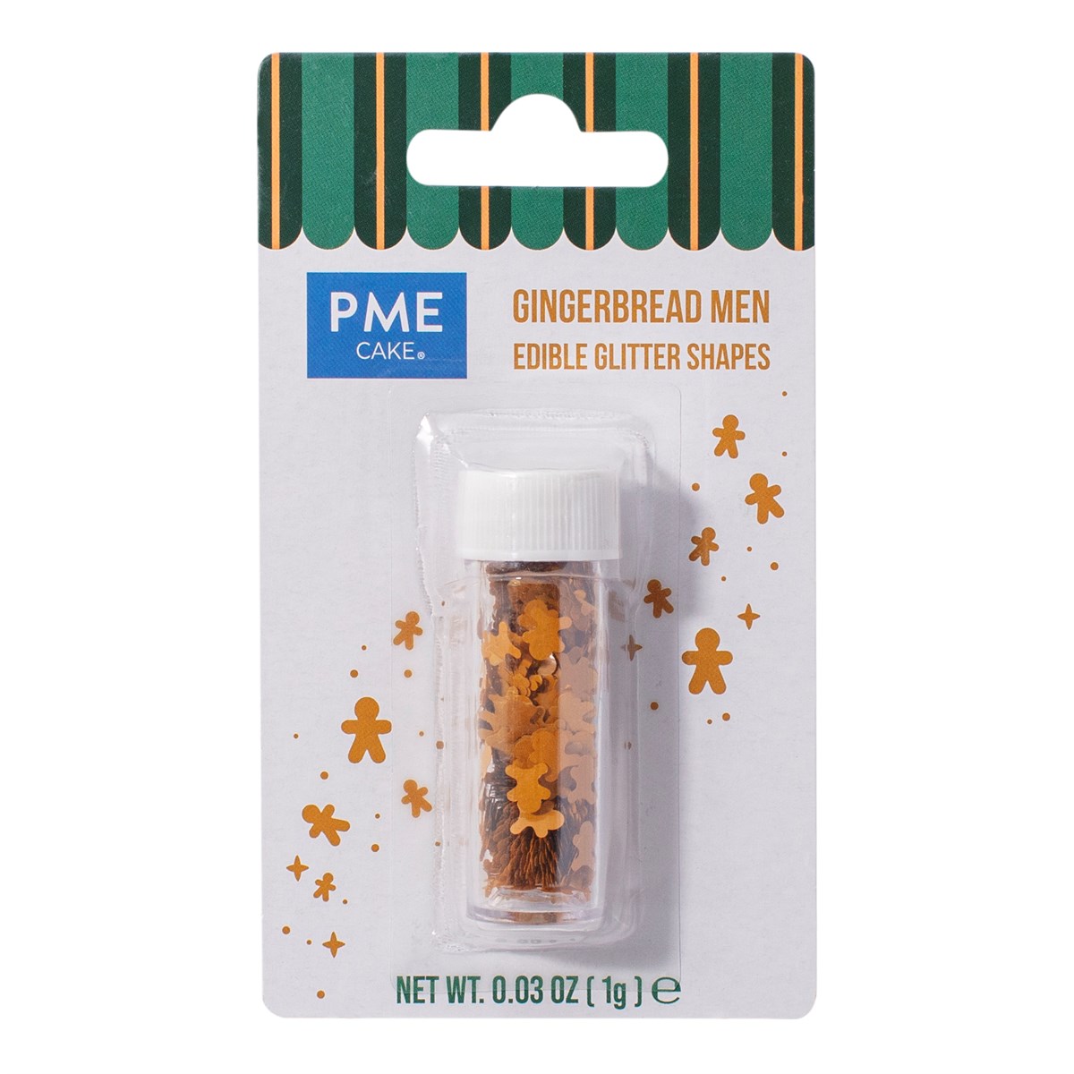 PME - Edible Glitter Shapes, Gingerbread Men 1 g