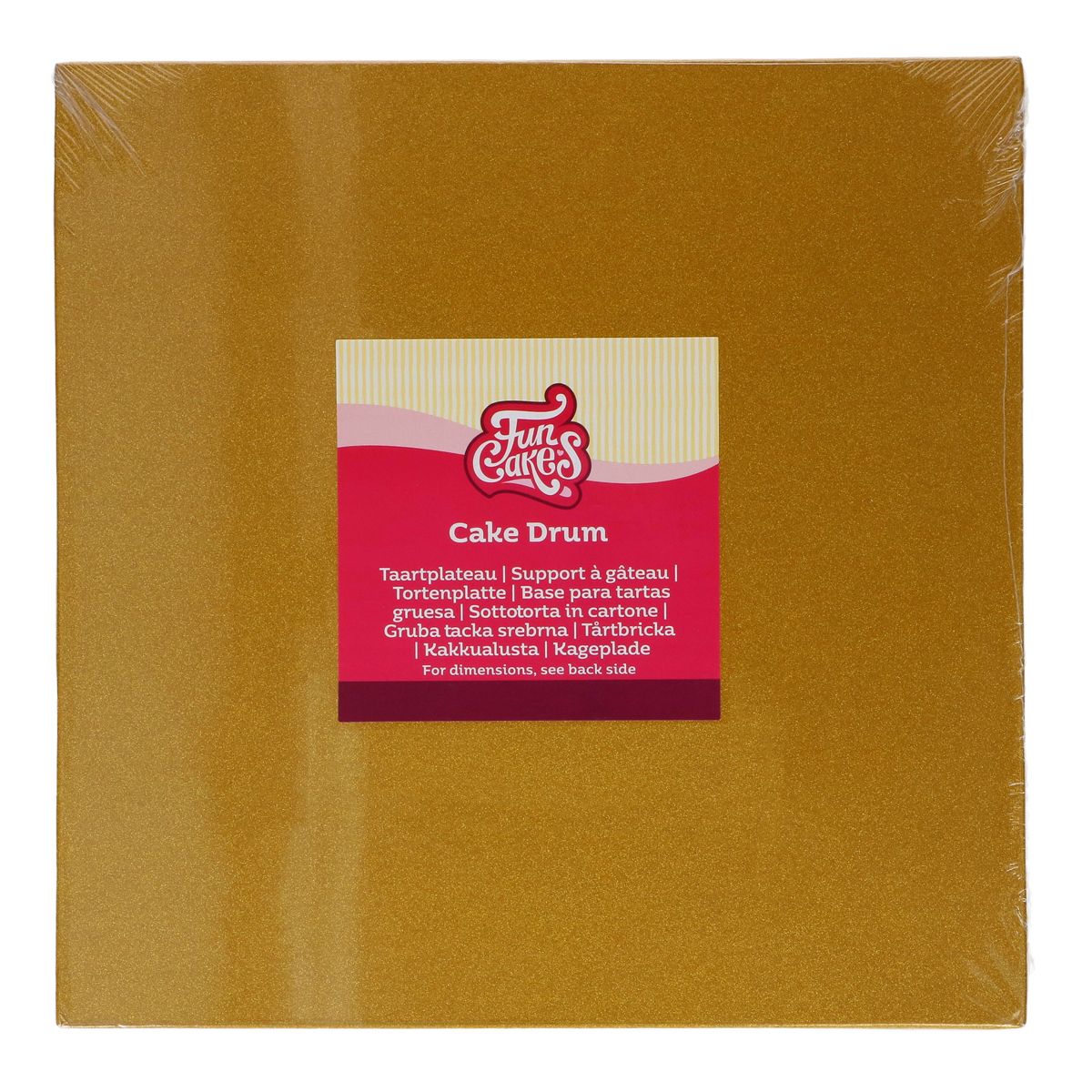 FunCakes - Kagefad Firkantet, Shimmering Gold 30 x 30 cm