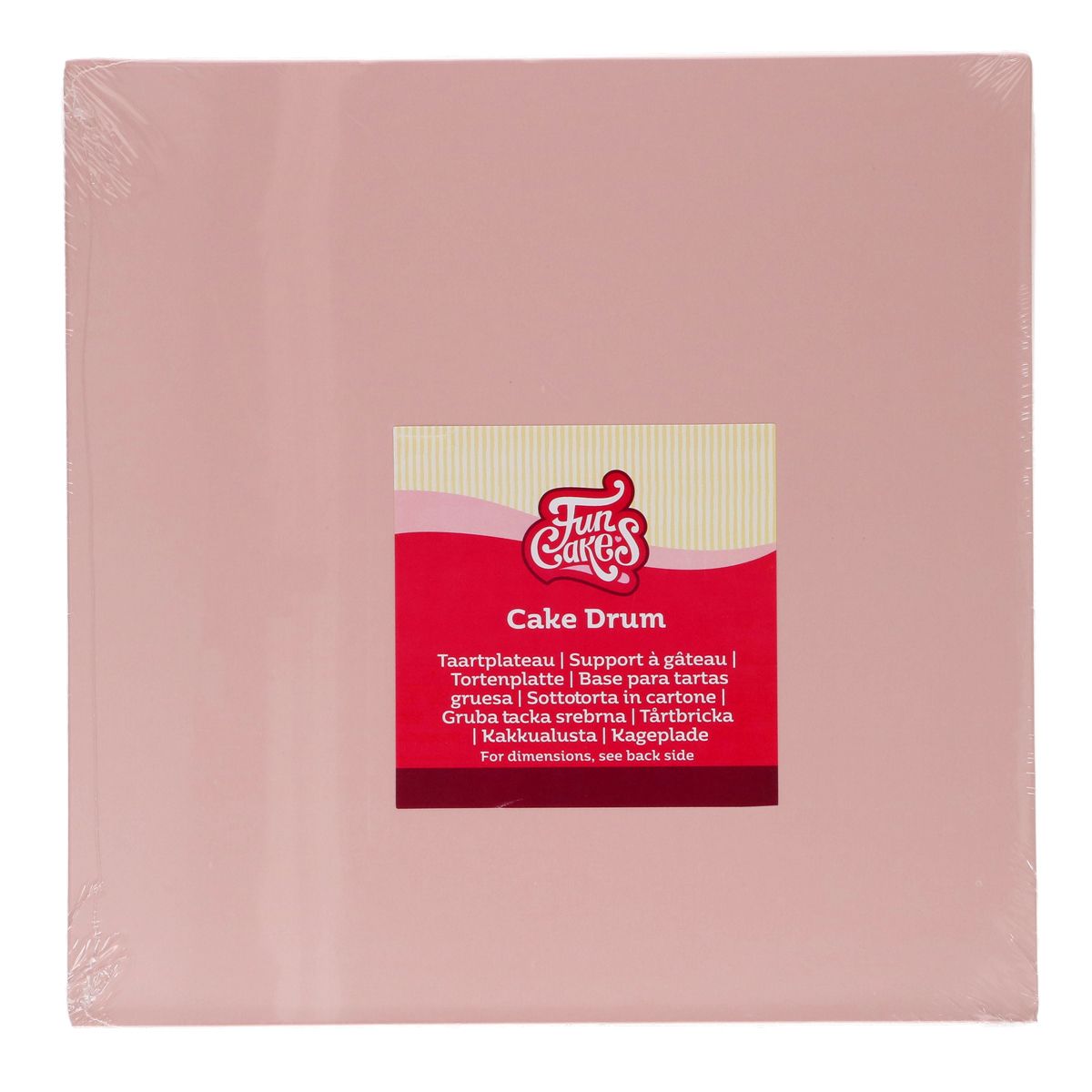 FunCakes - Kagefad Firkantet, Pastel Pink 25 x 25 cm