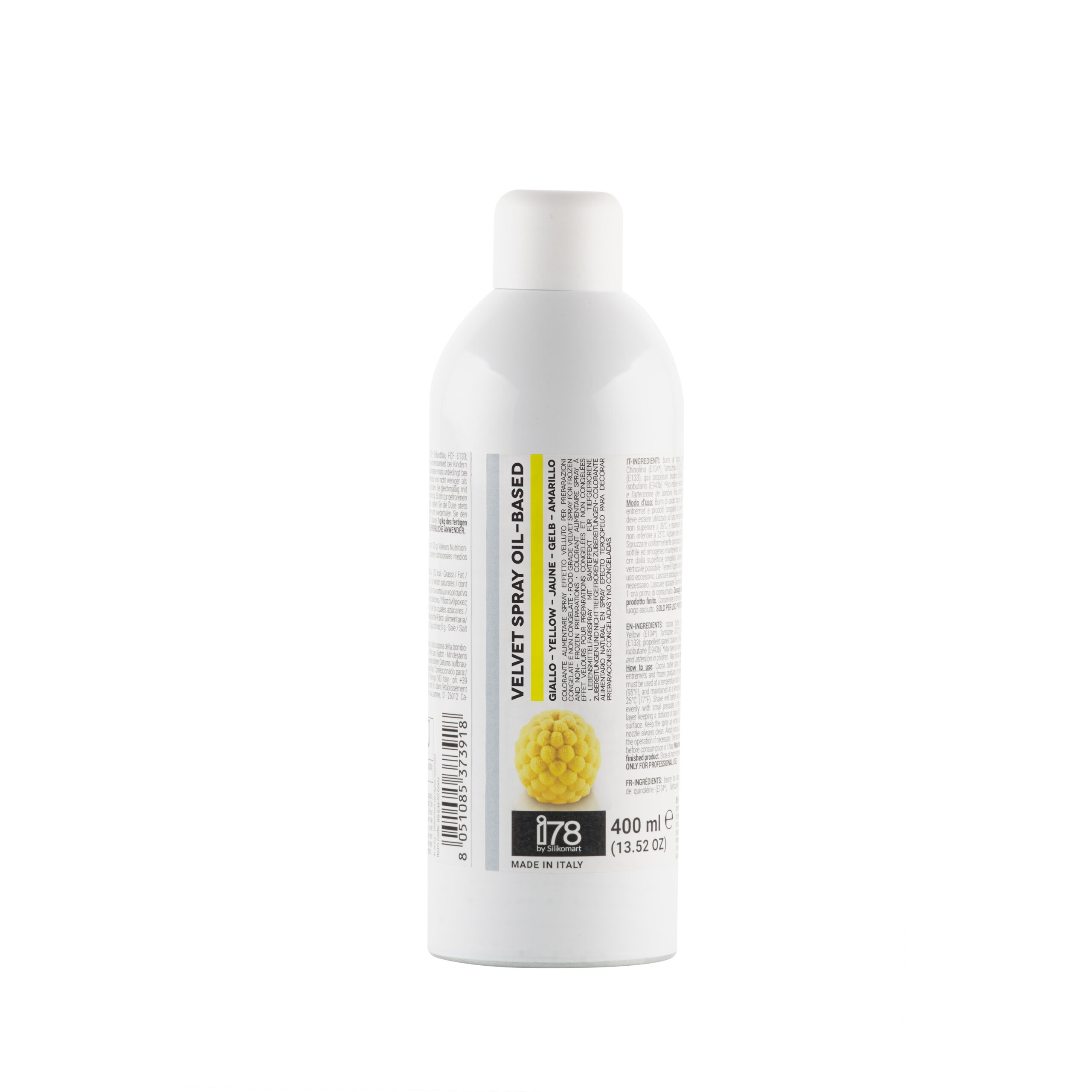 Silikomart Professional - Velvetspray Oil-Based, Yellow 400ml,