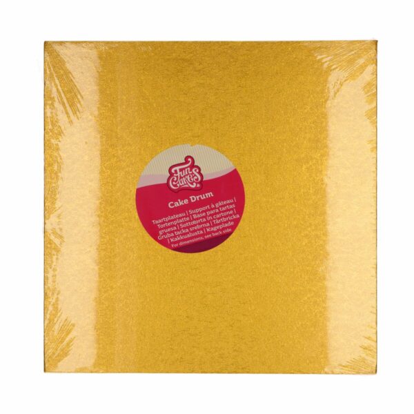 FunCakes - Kagefad Firkantet, Guld 30 x 30 cm