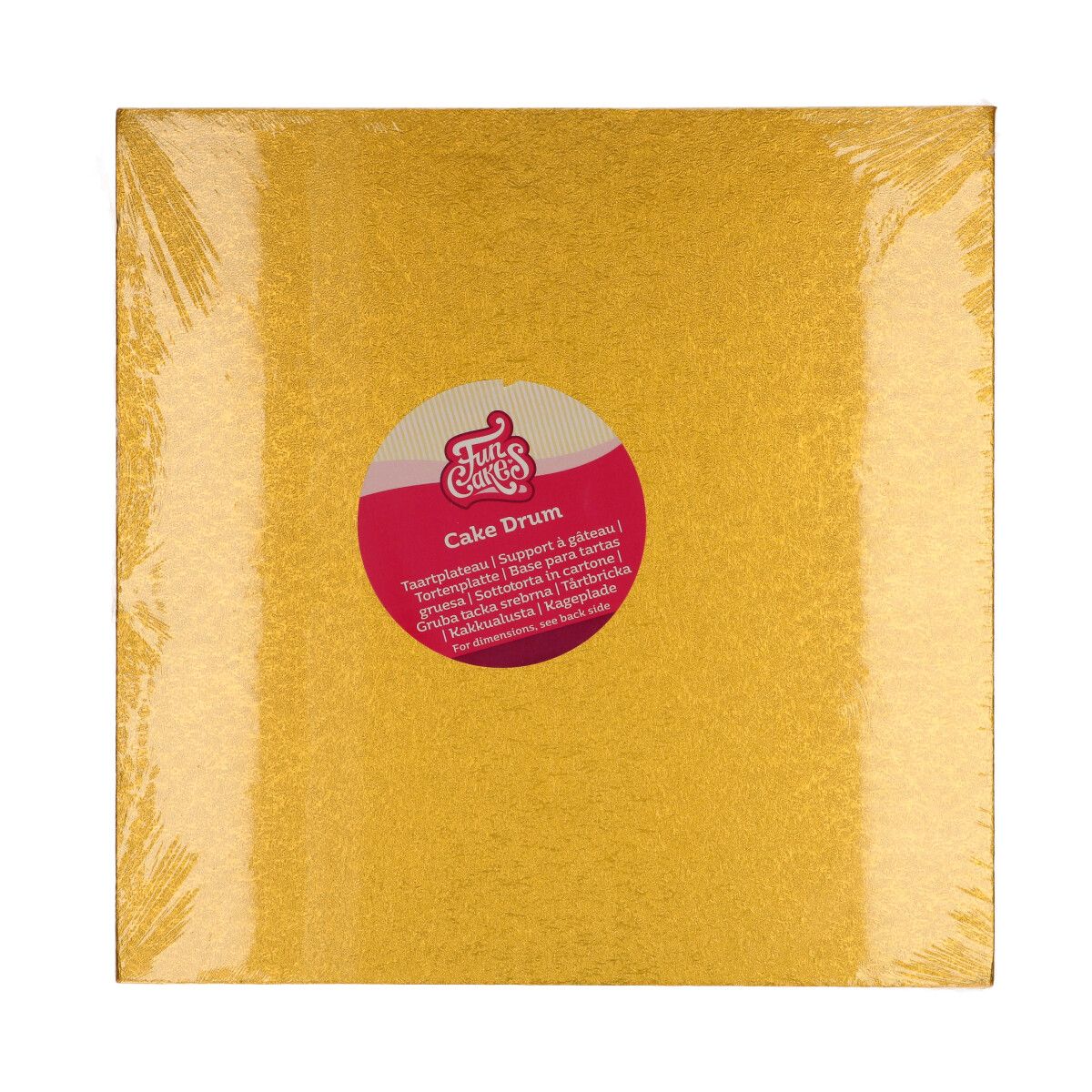 FunCakes - Kagefad Firkantet, Guld 30 x 30 cm