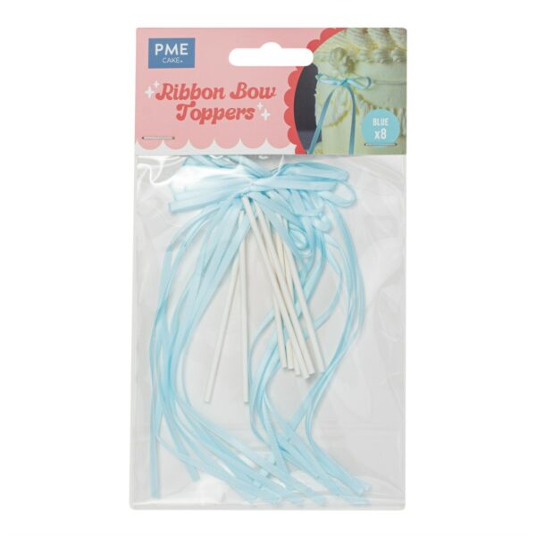 PME - Ribbon Bow Cake Topper, Blå 8 stk