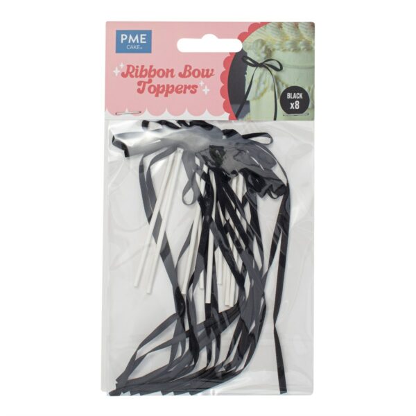 PME - Ribbon Bow Cake Topper,  Black 8 stk