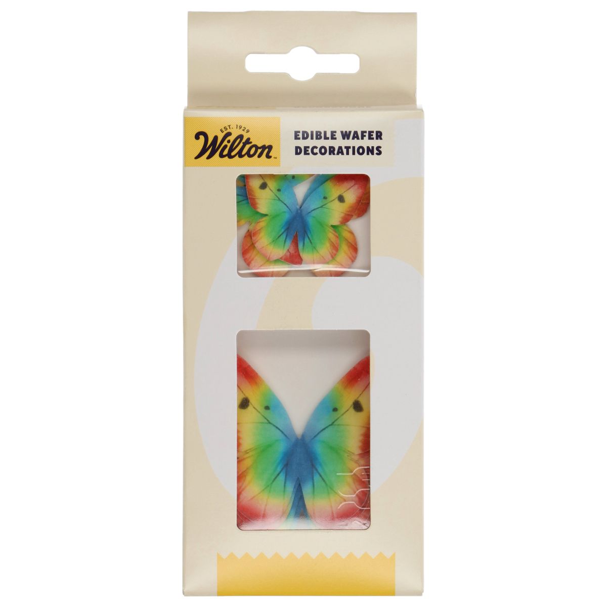 Wilton - Vaffeldekorationer, Sommerfugle Rainbow 8 stk