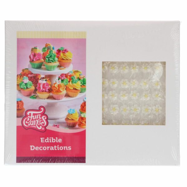 FunCakes - Sukker Dekorationer Blomster, Mix Hvid/Gul 492 stk