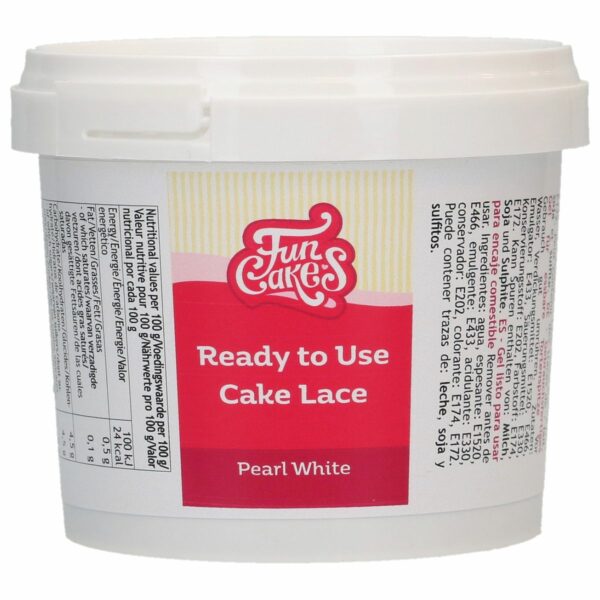 FunCakes - Cake Lace(spiselig blonde), Klar til brug Mix, Pearl White 200g