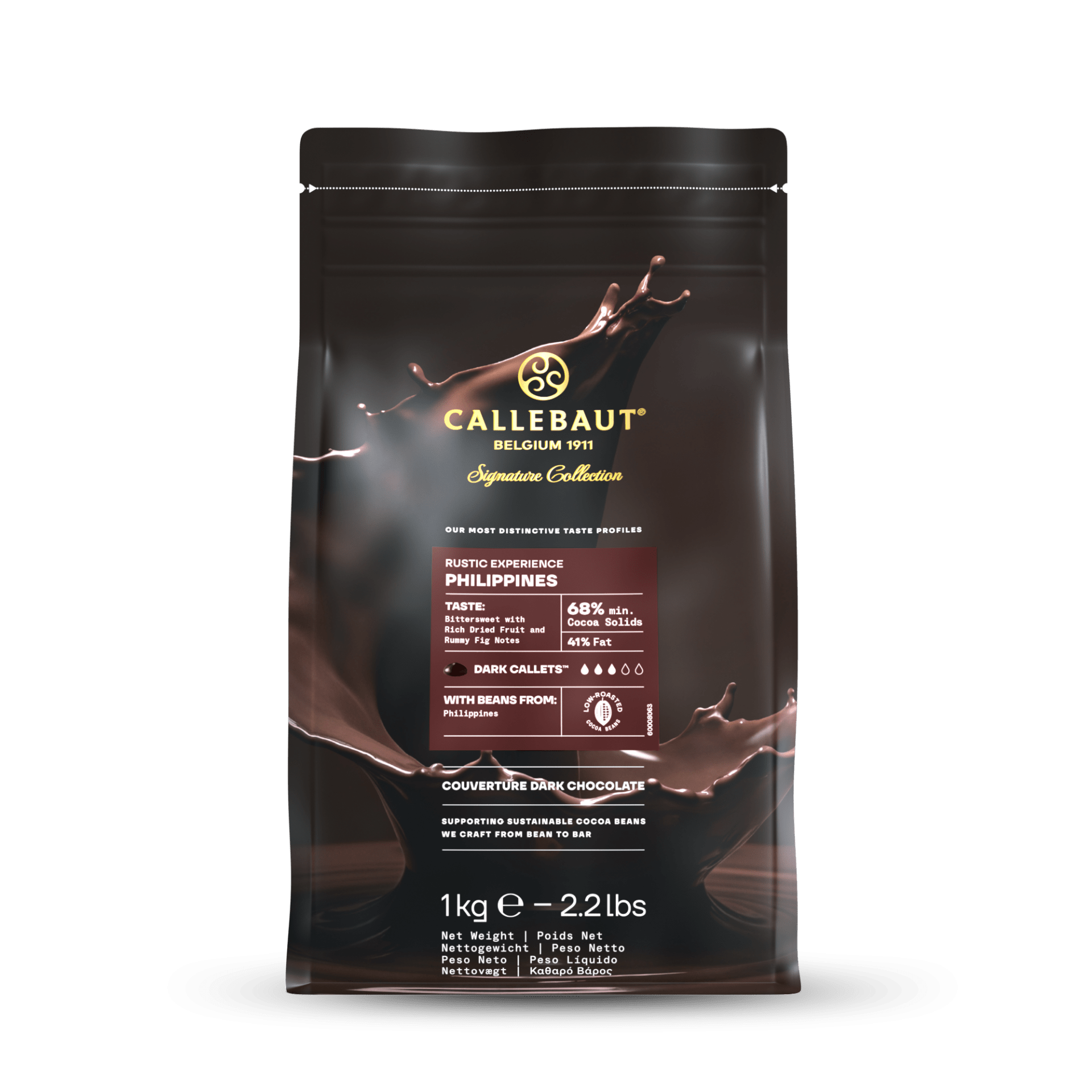 Rustic Philippines Chokolade Mørk - 68%, 1 kg