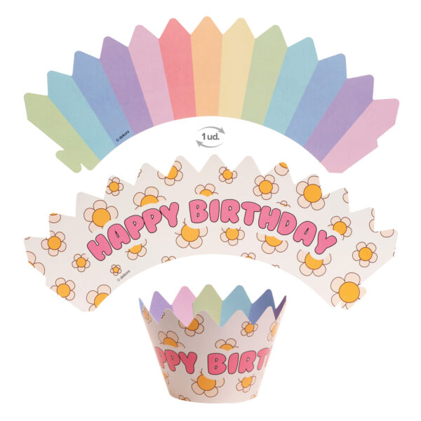 Cupcake Dekorationssæt - Happy Birthday 12 dele, Dekora