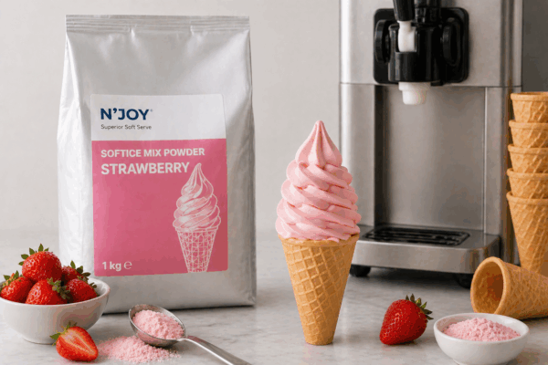 Njoy - SoftIce Mix Powder, Jordbær 1 kg