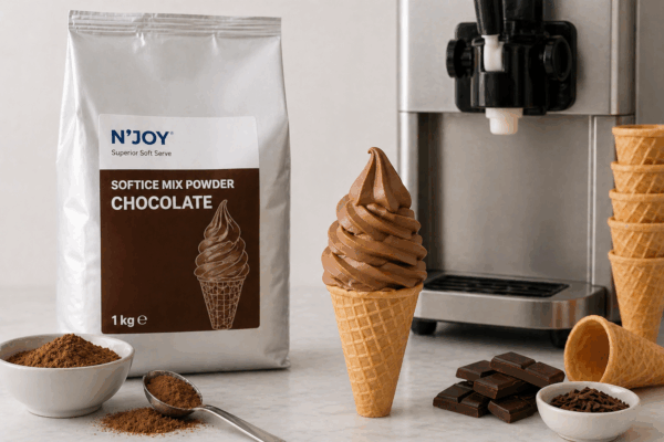 Njoy - SoftIce Mix Powder, Chokolade 1 kg BEDST FØR 07/2026