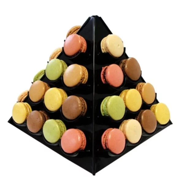 Patis Decor - Display til 40 Macarons, Sort Pyraminde