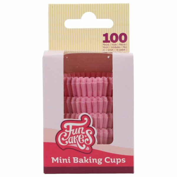 FunCakes - Mini Muffinsforme, Lyserød 100 stk