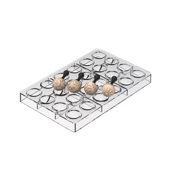 Silikomart - Choco Stamp Blomster og Blade + Chokoladeform, Komplet Sæt
