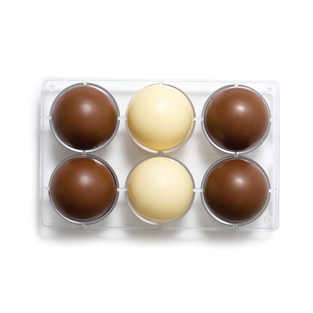 Professionel chokoladeform i polycarbonat - Half sphere Ø7,5 cm