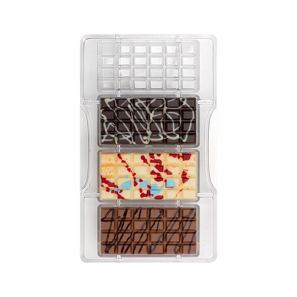 Se Professionel chokoladeform i polycarbonat - Tablet Mini Bar chocolate mold hos BageTid.dk
