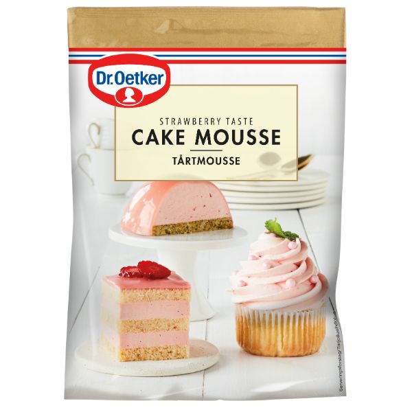 Se Cake Mousse Strawberry 96 g - Dr. Oetker hos BageTid.dk