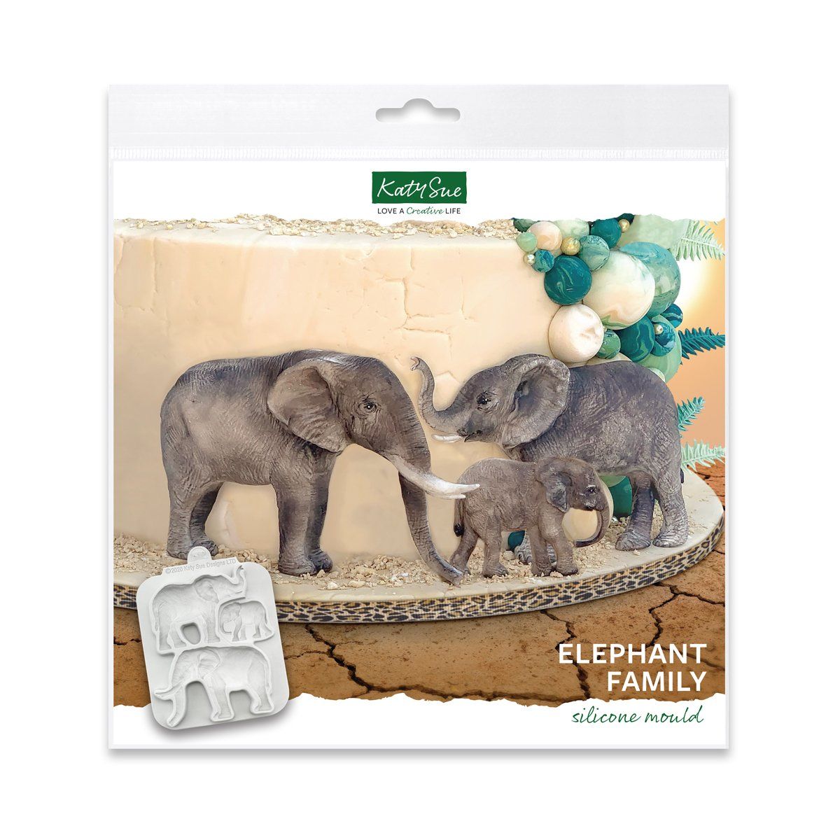 Elephant Family silikoneform - Katy Sue