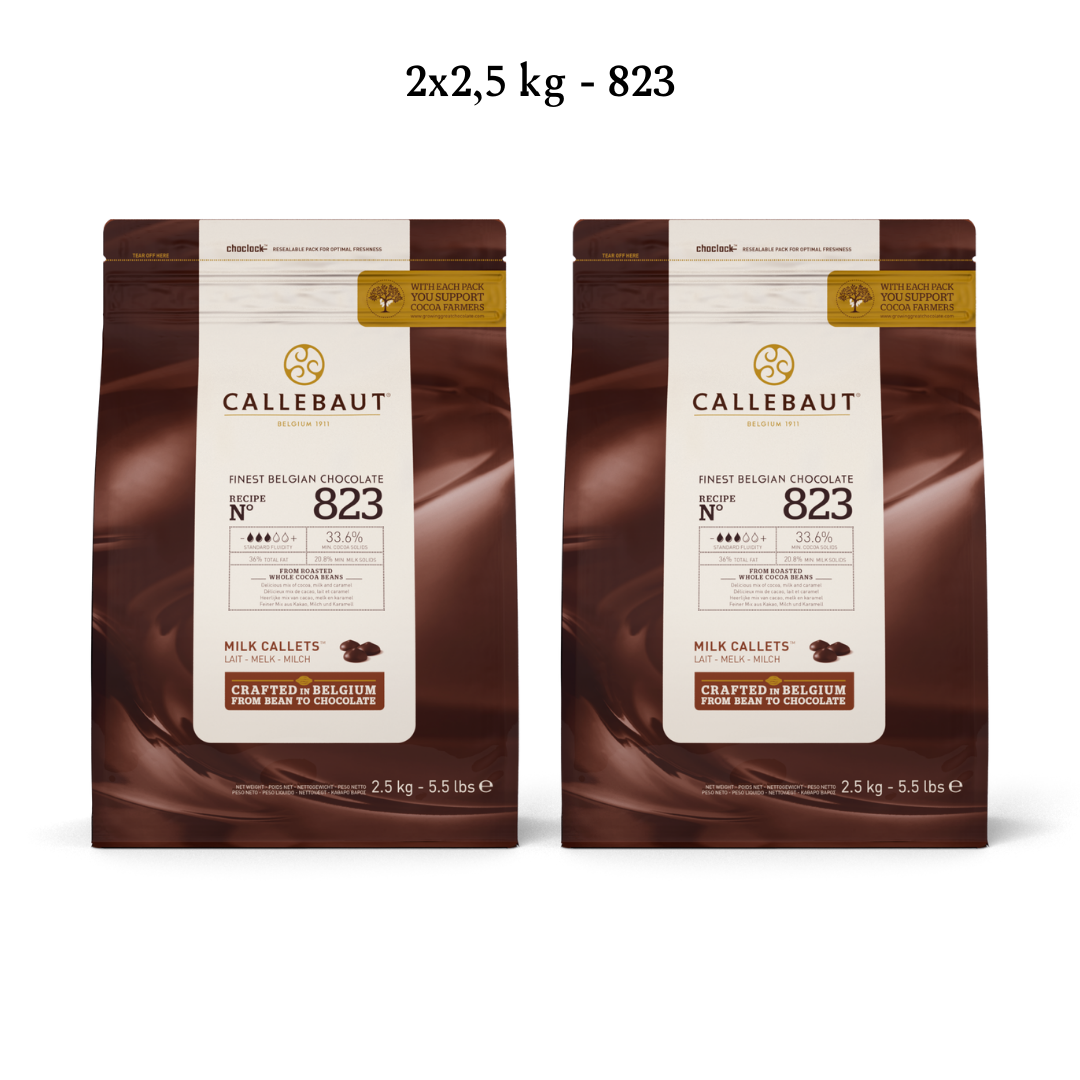 Billede af Callebaut Chokolade Callets 2x2,5 kg - lys 823