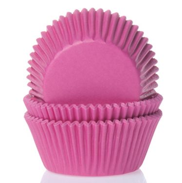 Mini muffinsforme mørk pink - ekstra tykt papir 60 stk