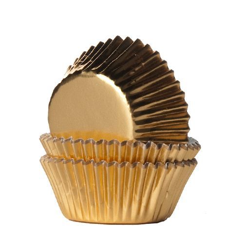 Muffinsforme i folie mini gold - ekstra tykke 36 stk