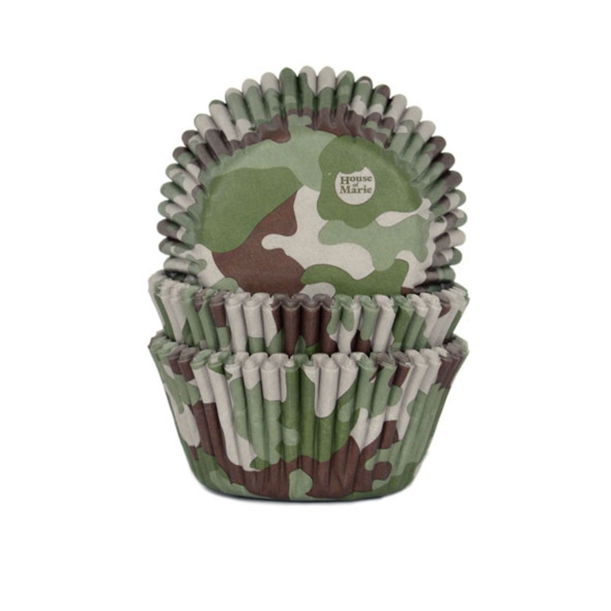 Muffinsforme camouflage - ekstra tykt papir 50 stk